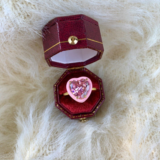 Anillo Corazon Grande con Piedra