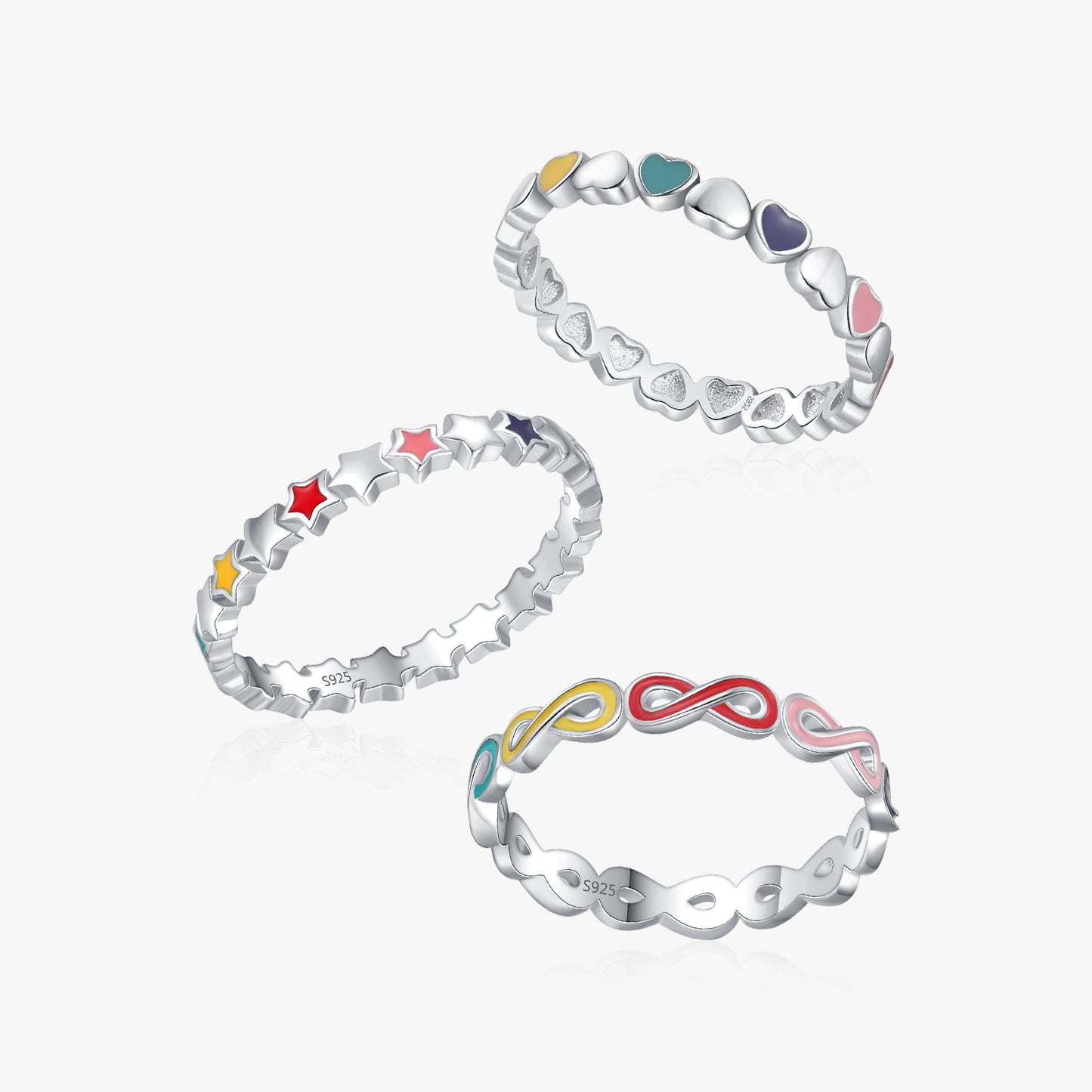 Anillo Infinitos Esmaltado en Colores