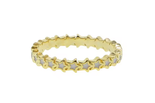 Anillo Mini Estrellas Esmaltadas en Blanco