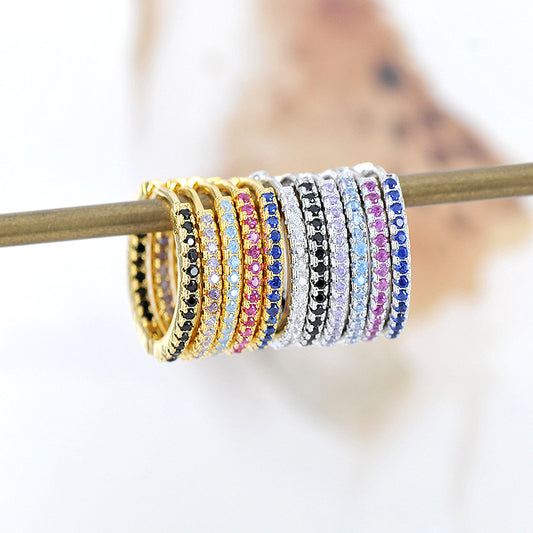 Arracadas con Circonias Azul Marinas