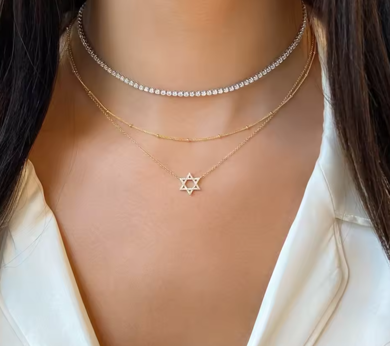 Collar Estrella de David Chico con Circonias