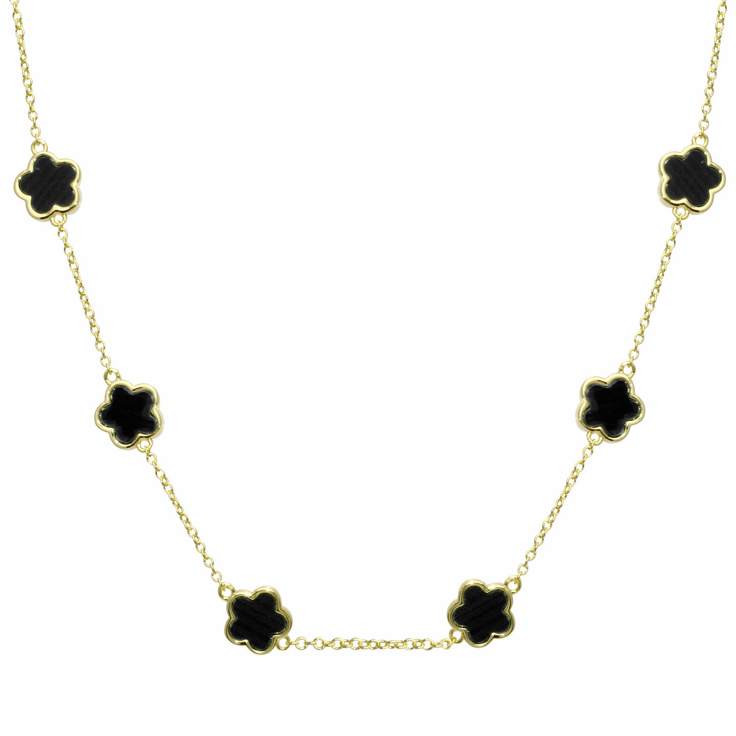 Collar Multi Flores Negras