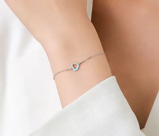 Pulsera Corazon Half con Zirconias