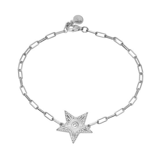 Pulsera Paperclip Estrella Acanalada