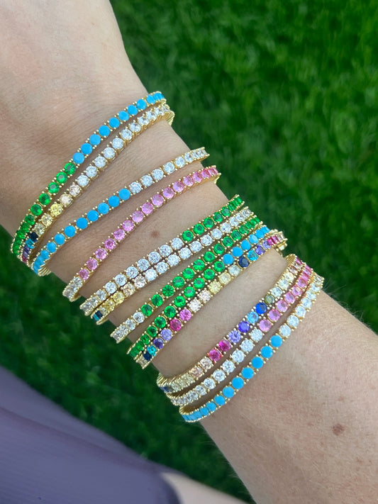 Pulsera Tennis Half Esmeralda