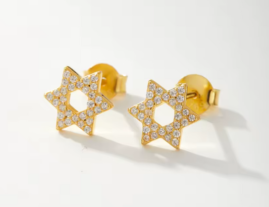 Stud de Estrella de David con Circonias