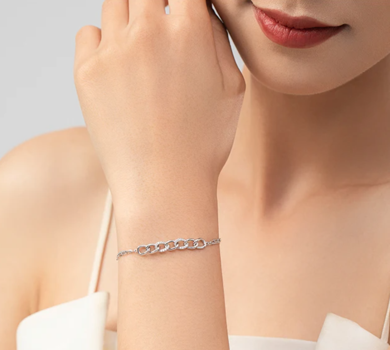 Pulsera Doble con Eslabones Cubanos y Zirconias