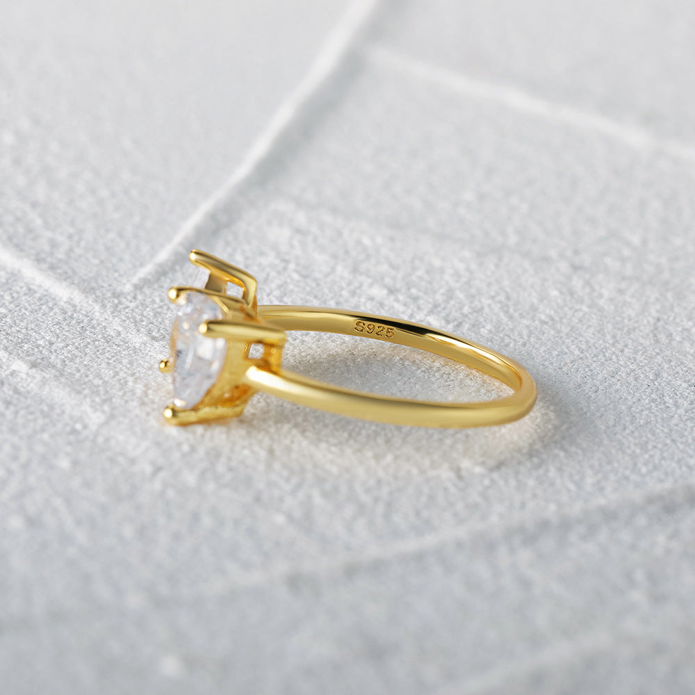 Anillo Abierto  Gota y Corazon