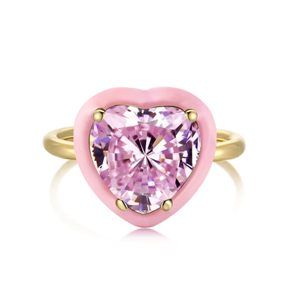 Anillo Corazon Grande con Piedra