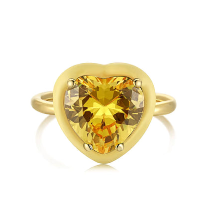 Anillo Corazon Grande con Piedra