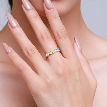 Anillo Corzones con Zirconias y Esmalte