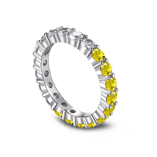 Anillo Dos Colores Amarillo y Blanco