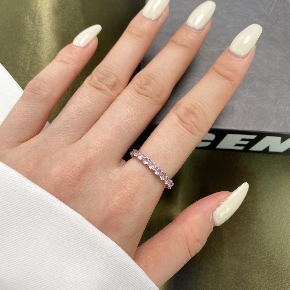 Anillo Dos Colores Rosa Y Blanco