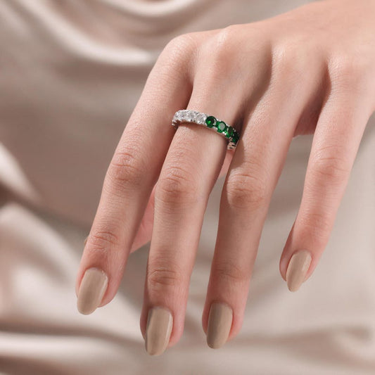 Anillo Dos Colores Verde y Blanco