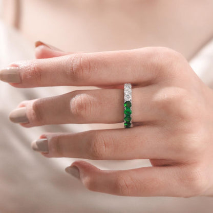 Anillo Dos Colores Verde y Blanco