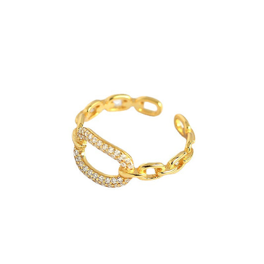 Anillo Eslavones Ajustable con Zirconias