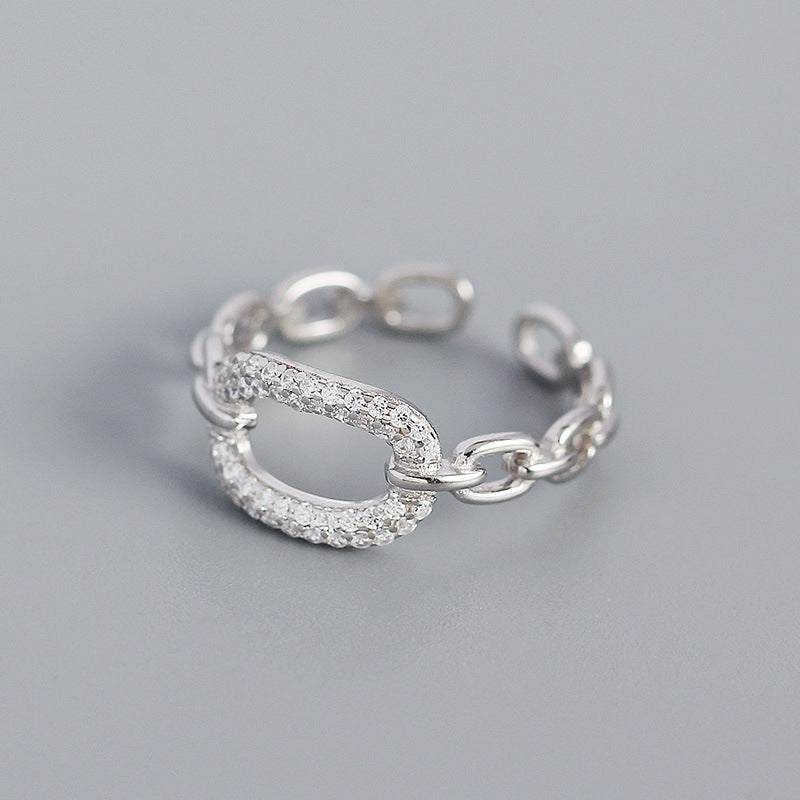 Anillo Eslavones Ajustable con Zirconias