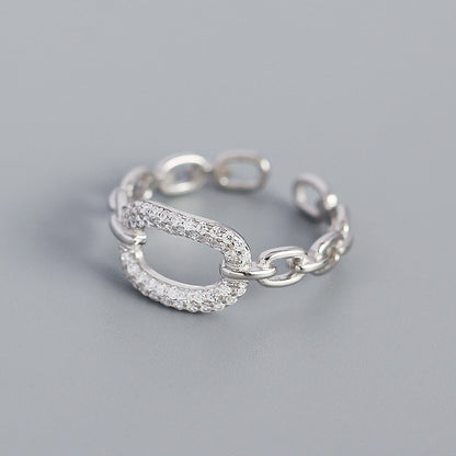 Anillo Eslavones Ajustable con Zirconias