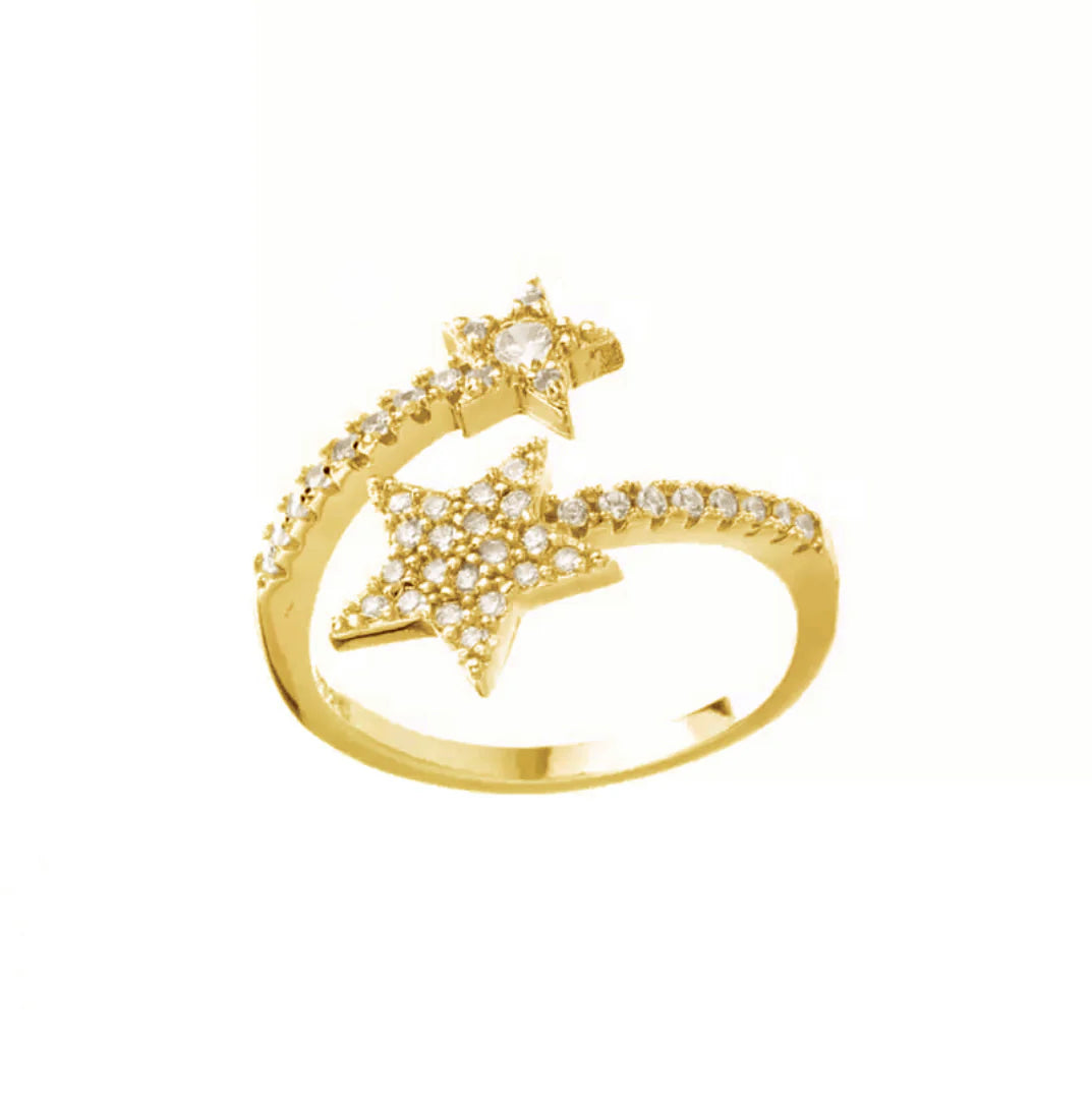 Anillo en Espiral con Estrellas y Circonias
