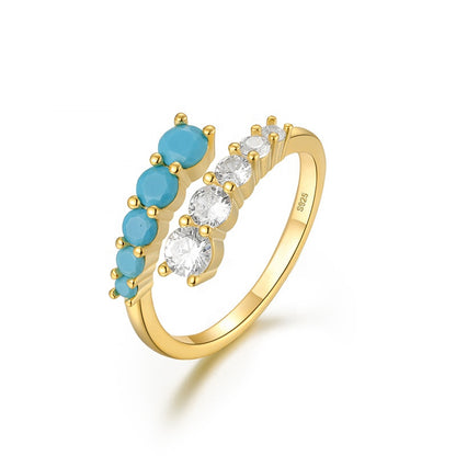 Anillo en Espiral Verde y  Diamantes
