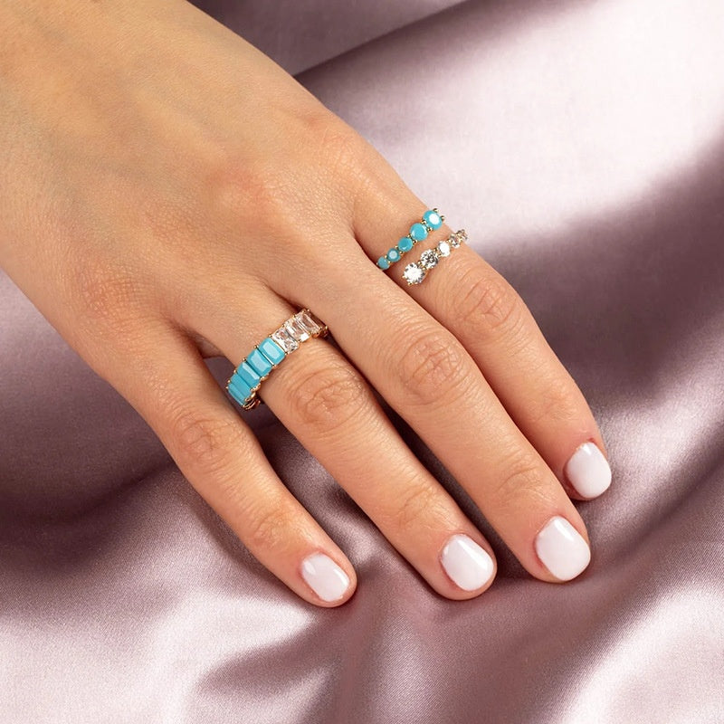 Anillo en Espiral Verde y  Diamantes