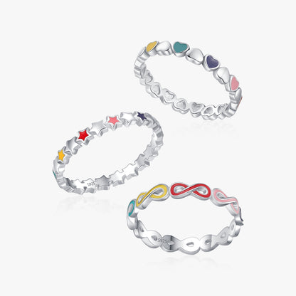 Anillo Infinitos Esmaltado en Colores