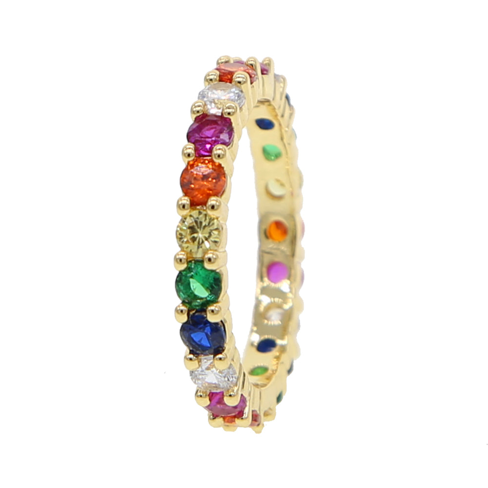 Anillo Rainbow con Circonias de Colores