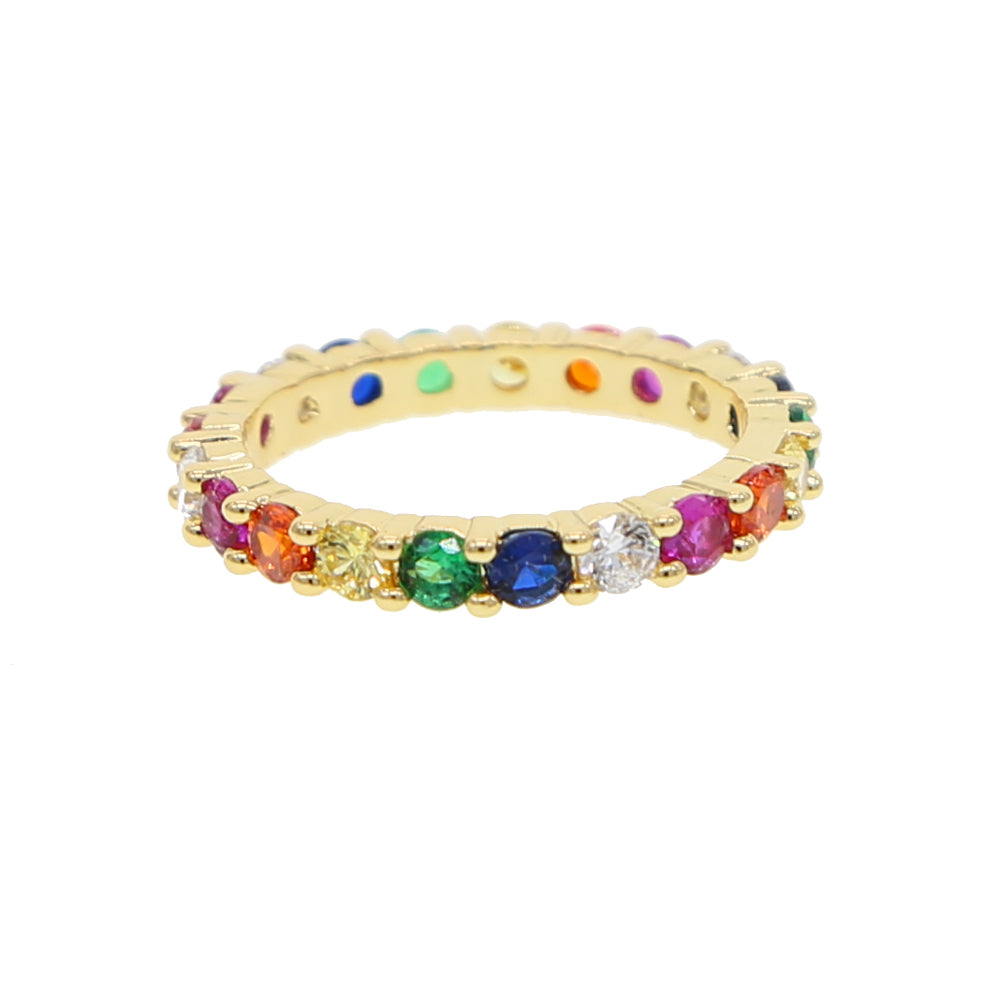 Anillo Rainbow con Circonias de Colores