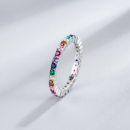 Anillo Rainbow con Circonias de Colores