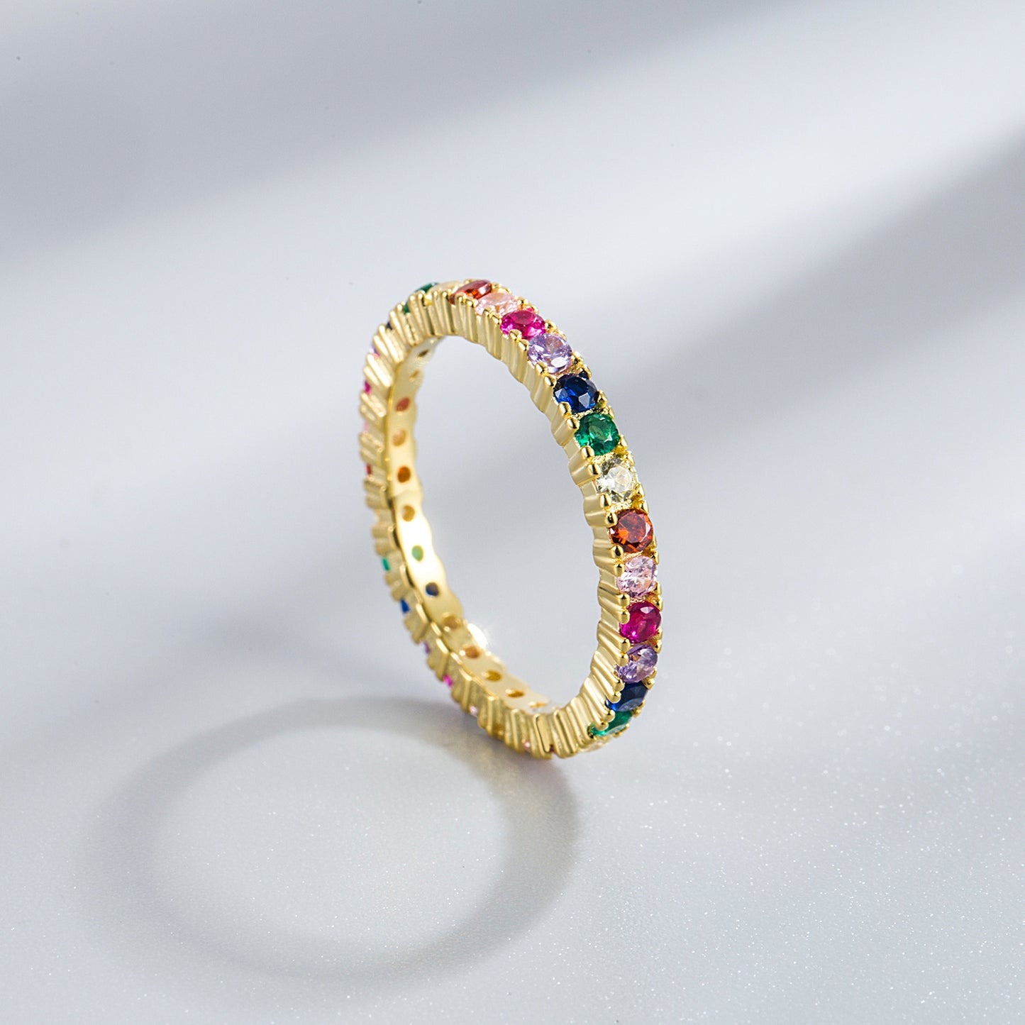 Anillo Rainbow con Circonias de Colores