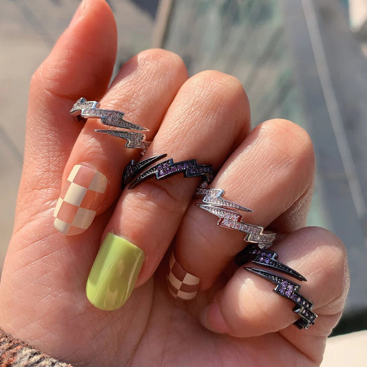 Anillo Rayo con Circonias