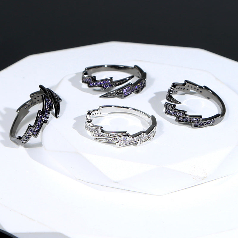 Anillo Rayo con Circonias