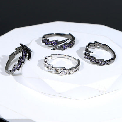 Anillo Rayo con Circonias