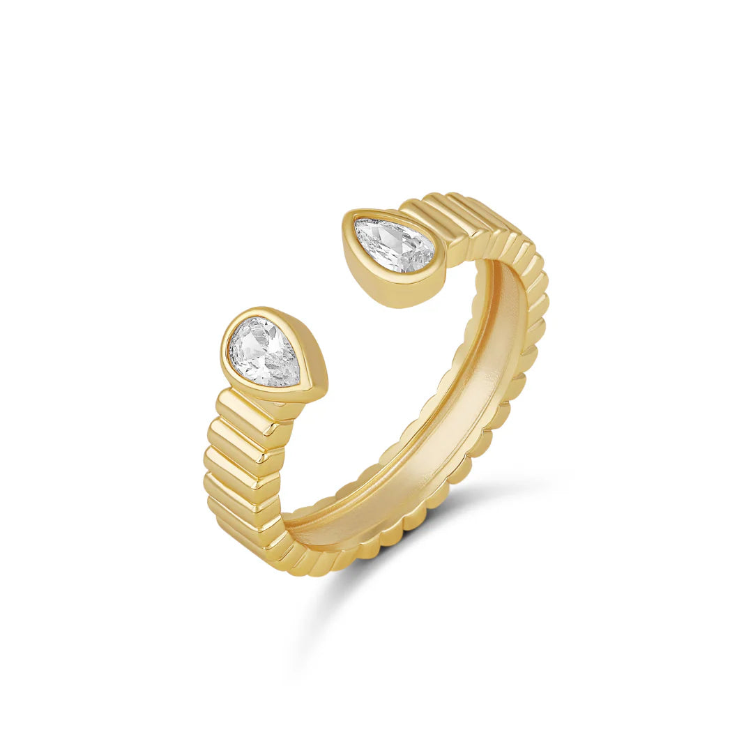 Anillo Abierto Doble Gota