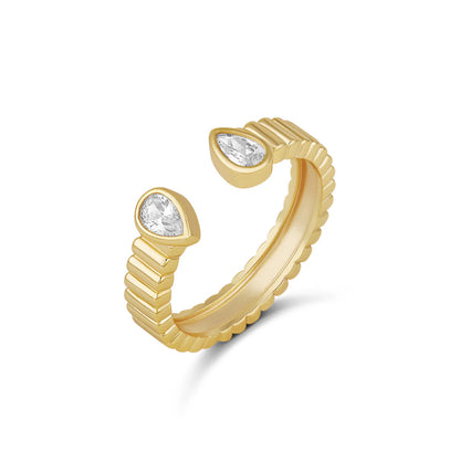 Anillo Abierto Doble Gota
