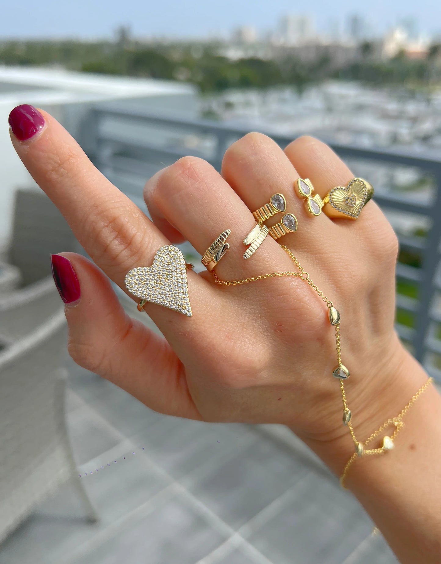 Anillo Abierto Doble Gota