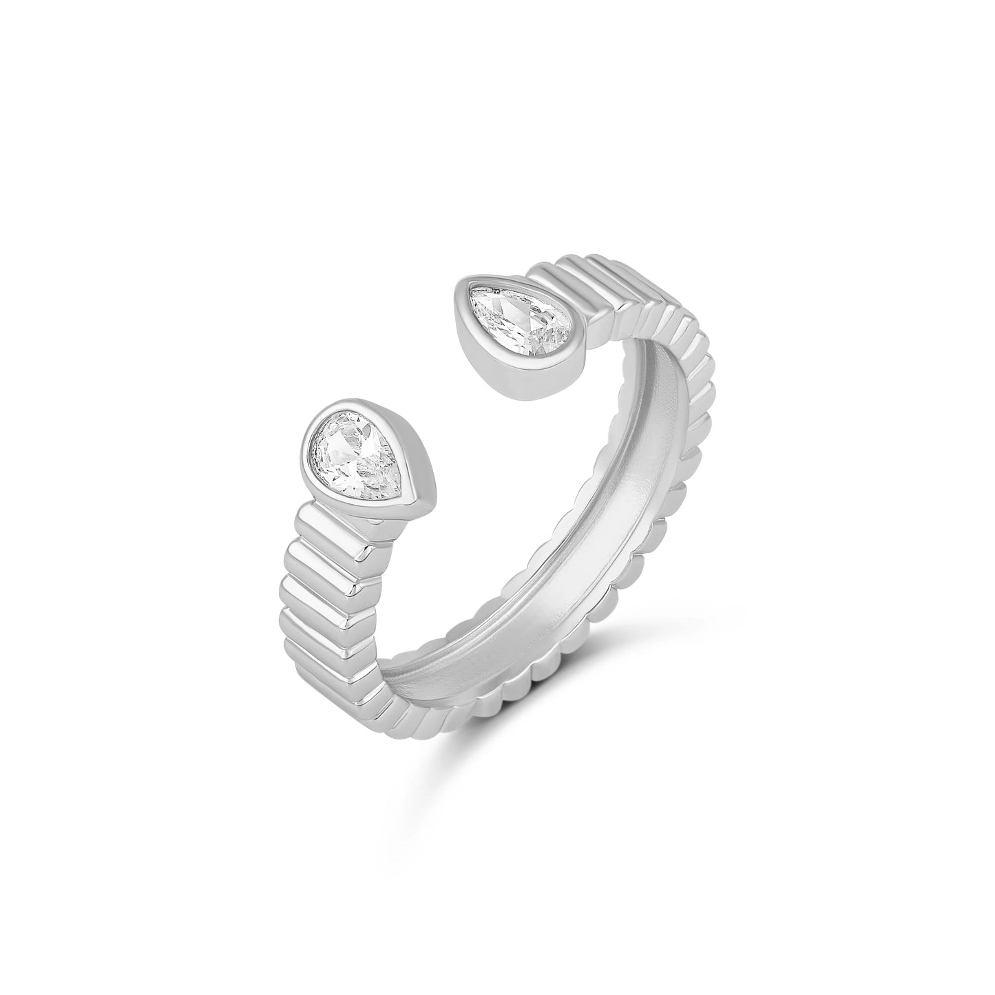 Anillo Abierto Doble Gota