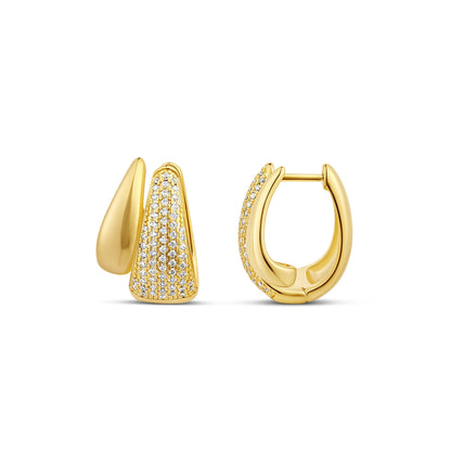 Aretes dobles dorados drip