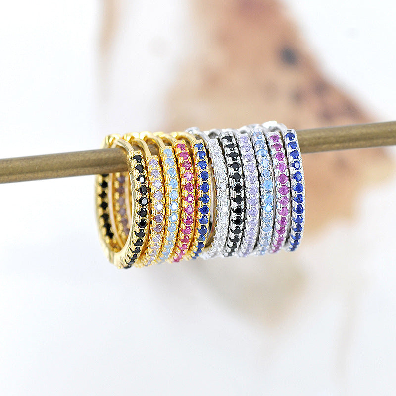 Arracadas con Circonias Azul Marinas