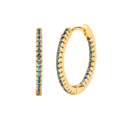 Arracadas con Circonias Azul Marinas