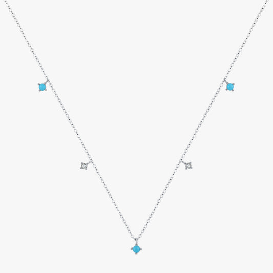 Collar Colgantes Gotas Turquesa