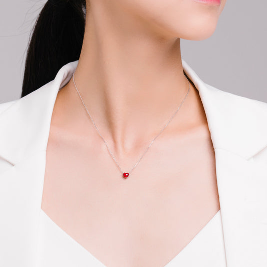 Collar Corazon Chico Rojo