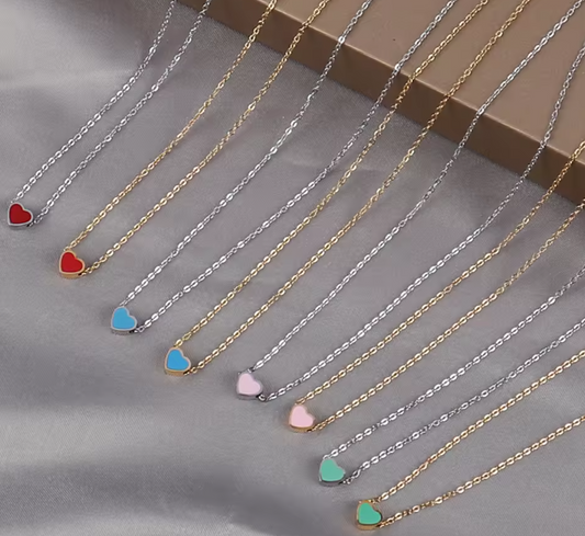 Collar Corazon Chico Turquesa