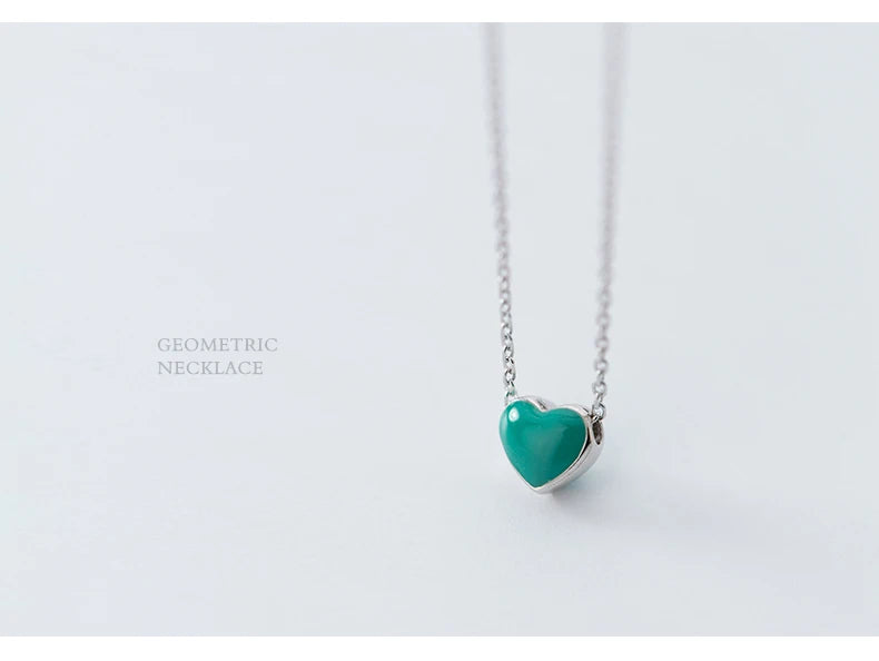 Collar Corazon Chico Turquesa 3D