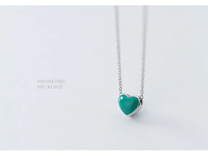 Collar Corazon Chico Turquesa 3D