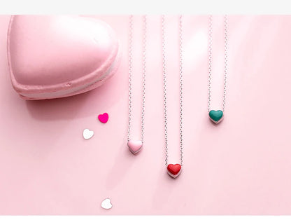 Collar Corazon Chico Turquesa 3D