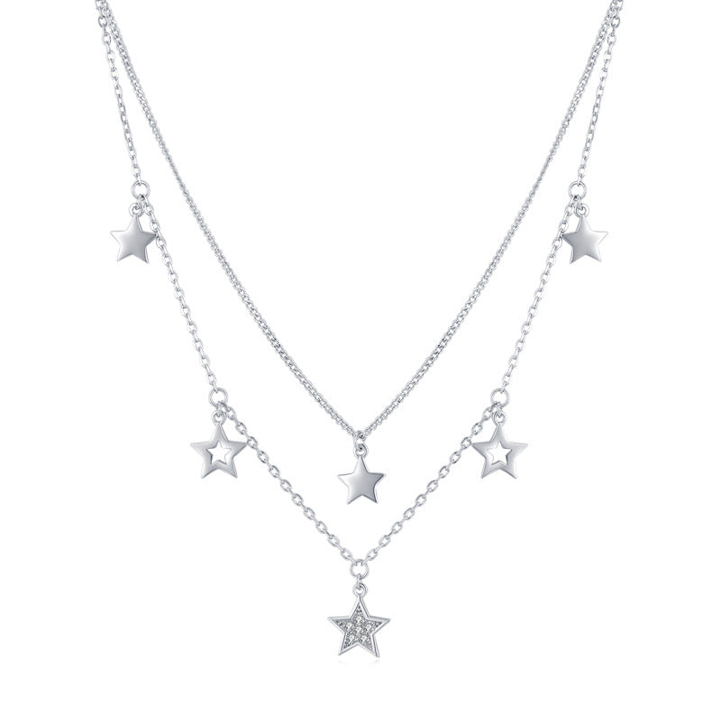 Collar  Doble con Estrellas Colgantes