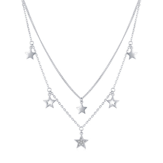 Collar  Doble con Estrellas Colgantes