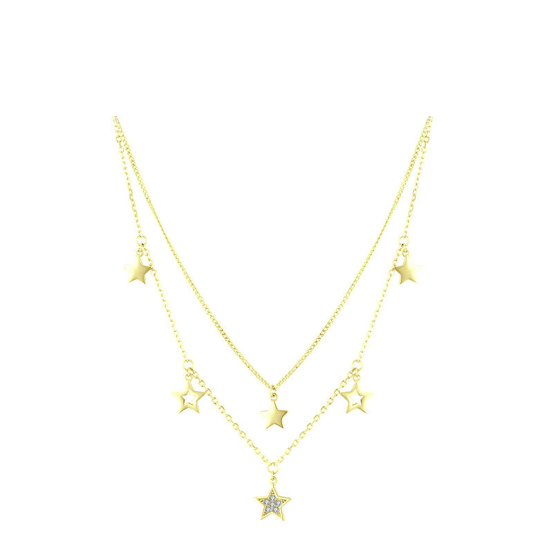 Collar  Doble con Estrellas Colgantes