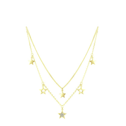 Collar  Doble con Estrellas Colgantes
